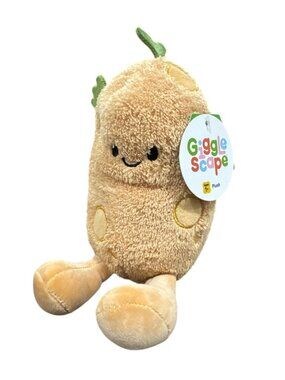 Giggle Scape Plush Potato Stuffed Toy With Smile Face & Green Leaf Details For K